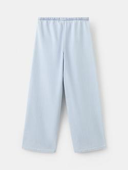 Mango Kids' Seam Detail Wide Leg Jeans, Light Blue - view 2, Light Blue