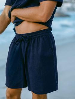 Chelsea Peers Linen Blend Relaxed Shorts - view 2, Navy