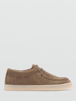 Mango Suede Leather Moccasins, Taupe, Taupe