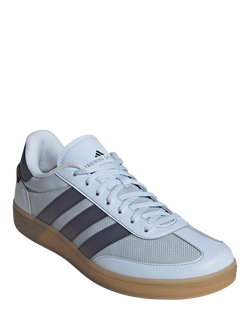 adidas Training Spezial Wide Fit Leather Blend Lace Up Trainers, Sky Blue - view 2, Sky Blue