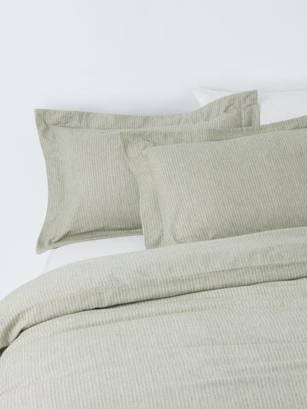John Lewis Glencoe Cotton Weave Duvet Cover Set, Avocado, Avocado