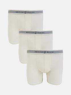 British Boxers Cotton Blend Trunks, Pack of 3, Cricket White, Cricket White