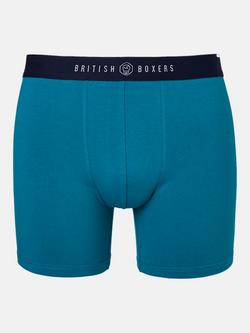 British Boxers Summer Blues Cotton Trunks, Pack of 3, Blue/Multi - view 2, Blue/Multi