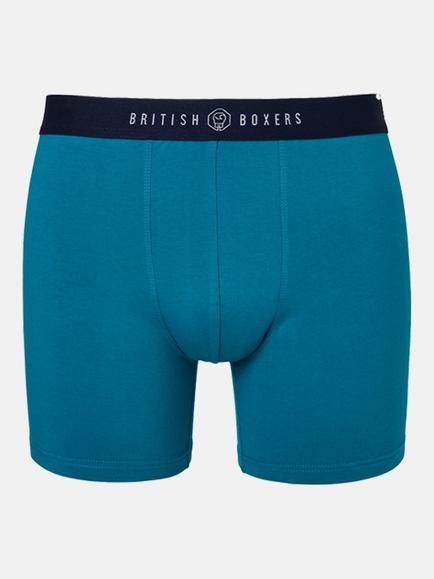 British Boxers Summer Blues Cotton Trunks, Pack of 3, Blue/Multi - view 2, Blue/Multi