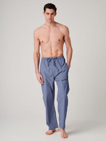 British Boxers Paisley Cotton Pyjama Bottoms, Navy, Navy