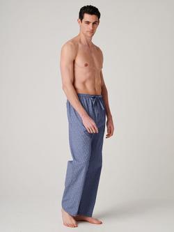 British Boxers Paisley Cotton Pyjama Bottoms, Navy - view 2, Navy