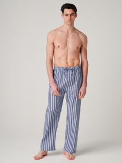 British Boxers Spark Cotton Pyjama Bottoms, Navy/Multi