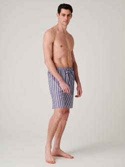 British Boxers Stripe Cotton Sleep Shorts - view 2, Red/Multi