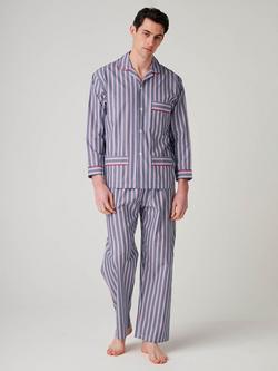 British Boxers Stripe Cotton Pyjama Set, Red/Multi, Red/Multi