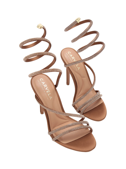 Carvela Spiral Heeled Sandals - view 2, Bronze