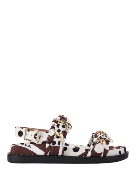 Carvela Sorrento Polka Slingback Footbed Sandals, Brown/Multi, Brown/Multi