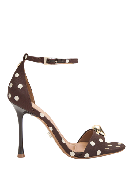 Carvela Incanto Polka Dot Stiletto Heel Sandals, Brown/White