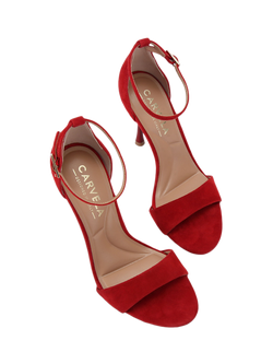 Carvela Incanto Suede Stiletto Heel Sandals, Red - view 2, Red