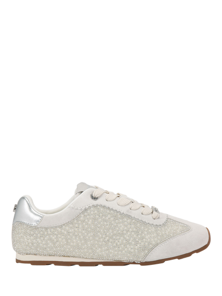 Carvela Tivoli Jewell Embellished Trainers, White, White