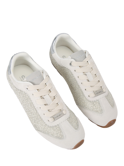 Carvela Tivoli Jewell Embellished Trainers, White - view 2, White