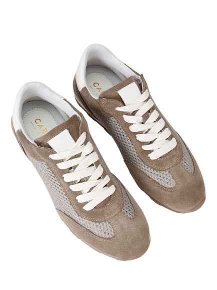 Carvela Cortona Suede Trainers, Natural Taupe - view 2, Natural Taupe