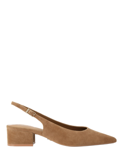 Carvela Armonia Suede Block Heel Slingback Court Shoes, Camel