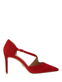 Carvela Lorita Suede Stiletto Heel Court Shoes, Red