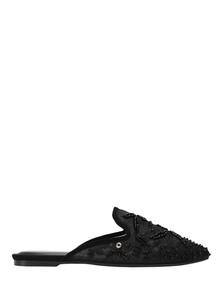 Carvela Evelina Lace Flat Mules, Black, Black