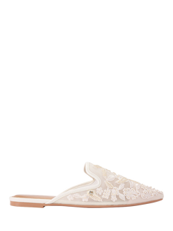 Carvela Evelina Lace Flat Mules, Cream, Cream