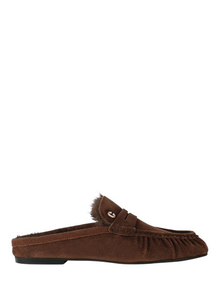 Carvela Marigold Suede Fur Mules, Brown