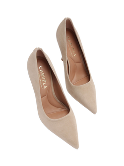 Carvela Incanto Suede Stiletto Heel Court Shoes, Taupe - view 2, Taupe