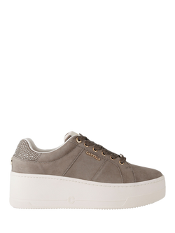 Carvela Connected Suede Chunky Lace Up Trainers, Grey, Grey