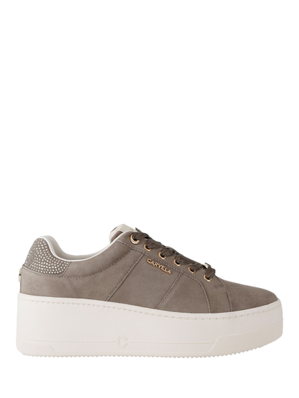 Carvela Connected Suede Chunky Lace Up Trainers, Grey, Grey