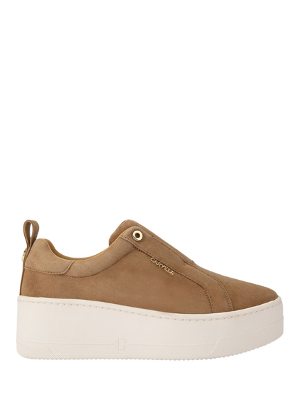 Carvela Connected Suede Chunky Laceless Trainers, Tan, Tan