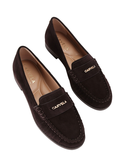 Carvela Avanti Suede Loafers - view 2, Dark Brown