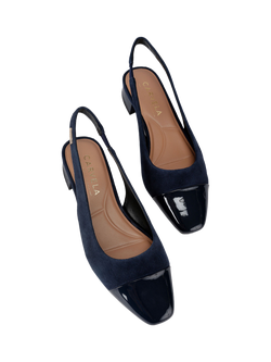 Carvela Amelia Slingback Ballerina Pumps, Navy - view 2, Navy