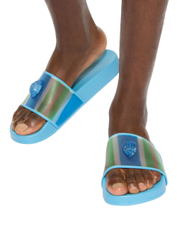Kurt Geiger London Brockwell Slide Sandals, Blue - view 2, Blue