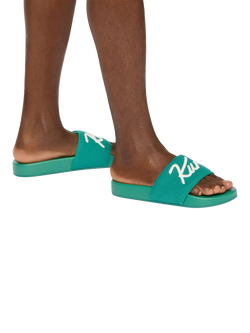 Kurt Geiger London Script Slide Sandals, Green - view 2, Green