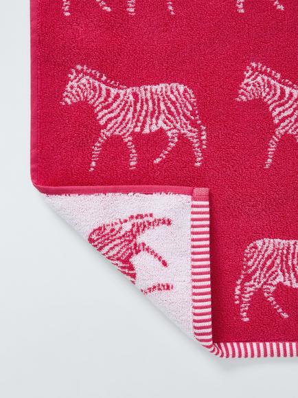 John Lewis Zebra Towels, Cherry - view 2, Cherry