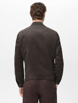 Mango Regular Fit Biker Jacket, Brown - view 2, Brown