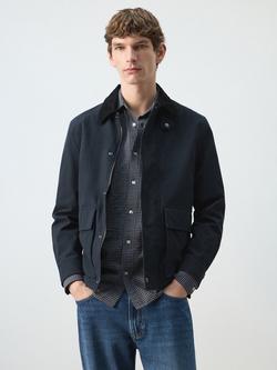 Mango Cotton Utility Jacket, Navy, Navy