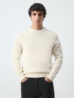 Mango Cotton Crew Neck Jumper, Raw