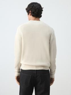 Mango Cotton Crew Neck Jumper - view 2, Raw