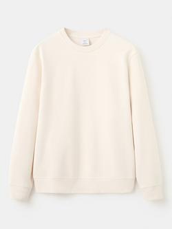 Mango Cotton Crew Neck Sweatshirt, Beige, Beige