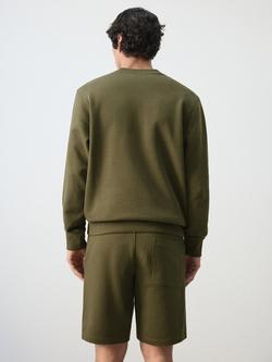 Mango Cotton Crew Neck Sweatshirt, Dark Green - view 2, Dark Green