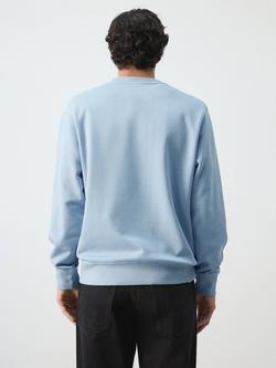 Mango Cotton Crew Neck Sweatshirt, Sky Blue - view 2, Sky Blue