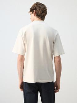 Mango Cotton Regular Fit Short Sleeve Crew Neck T-Shirt - view 2, Natural Beige