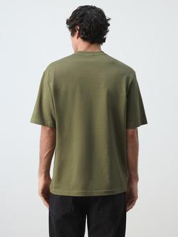 Mango Cotton Regular Fit Short Sleeve Crew Neck T-Shirt - view 2, Dark Hunting Green