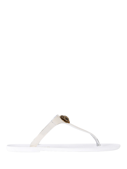Kurt Geiger London Maddison T-Bar Sandals, Gold/White, Gold/White