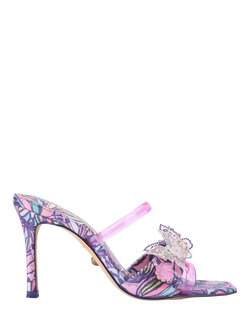 Kurt Geiger London Butterfly Stiletto Heel Mule Sandals, Purple Lilac, Purple Lilac