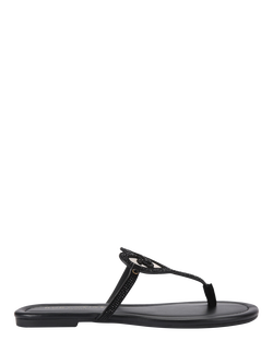 Kurt Geiger London Kurt Heart Suede T-Bar Sandals, Black, Black