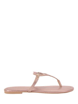 Kurt Geiger London Kurt Heart Suede T-Bar Sandals, Pink Blush, Pink Blush