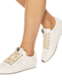 Kurt Geiger London Islington Suede Trainers, Natural Multi - view 2, Natural Multi