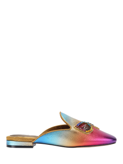 Kurt Geiger London Leather Embroidered Mule Slippers, Multi, Multi
