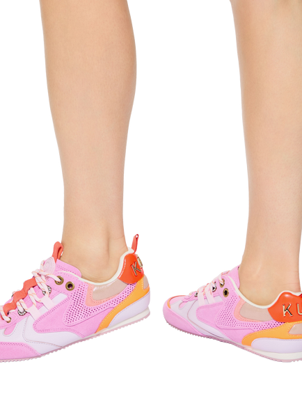 Kurt Geiger London Kurt Slim Runner Trainers, Pink/Multi - view 2, Pink/Multi